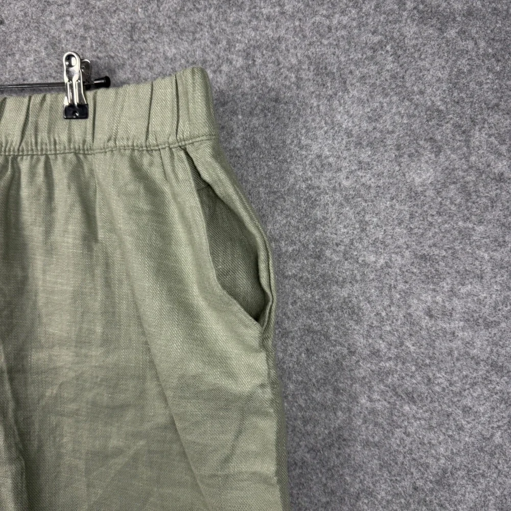 Blank NYC Green Linen Blend‎ Pull On Shorts XL High Rise 5 Inch Inseam 1894390